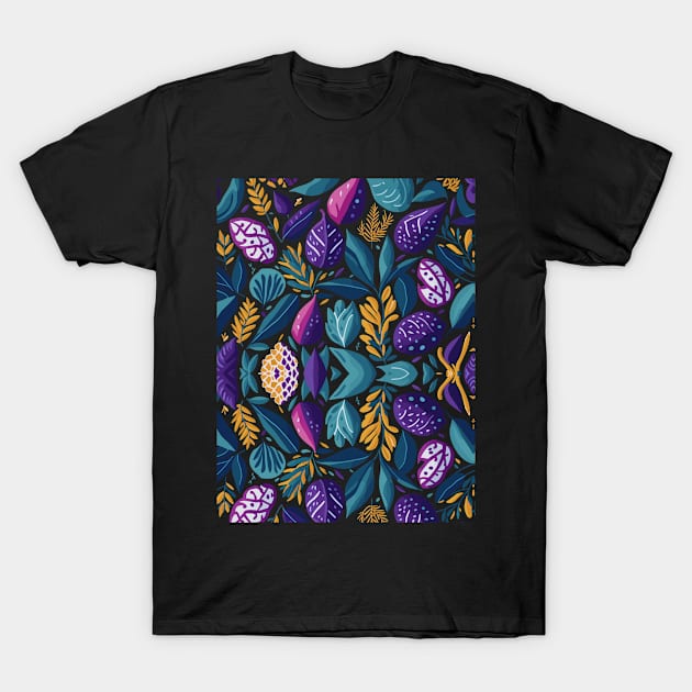 Seamless pattern with tropical leaves and plants. T-Shirt by webbygfx